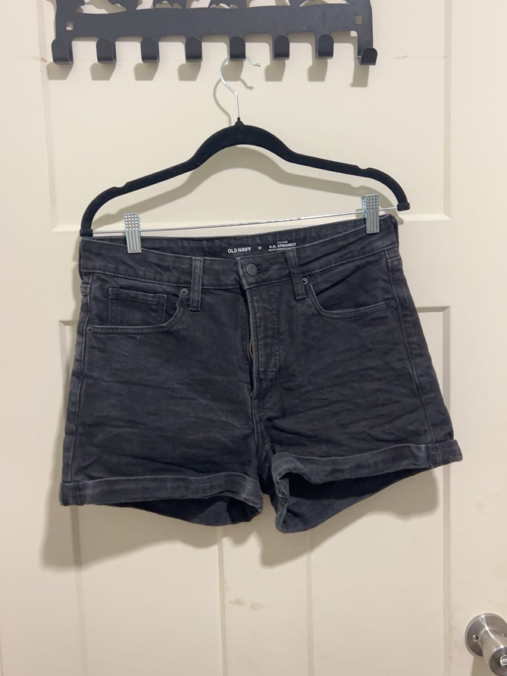 Old Navy Black Denim Roll-Cuff Jean Shorts